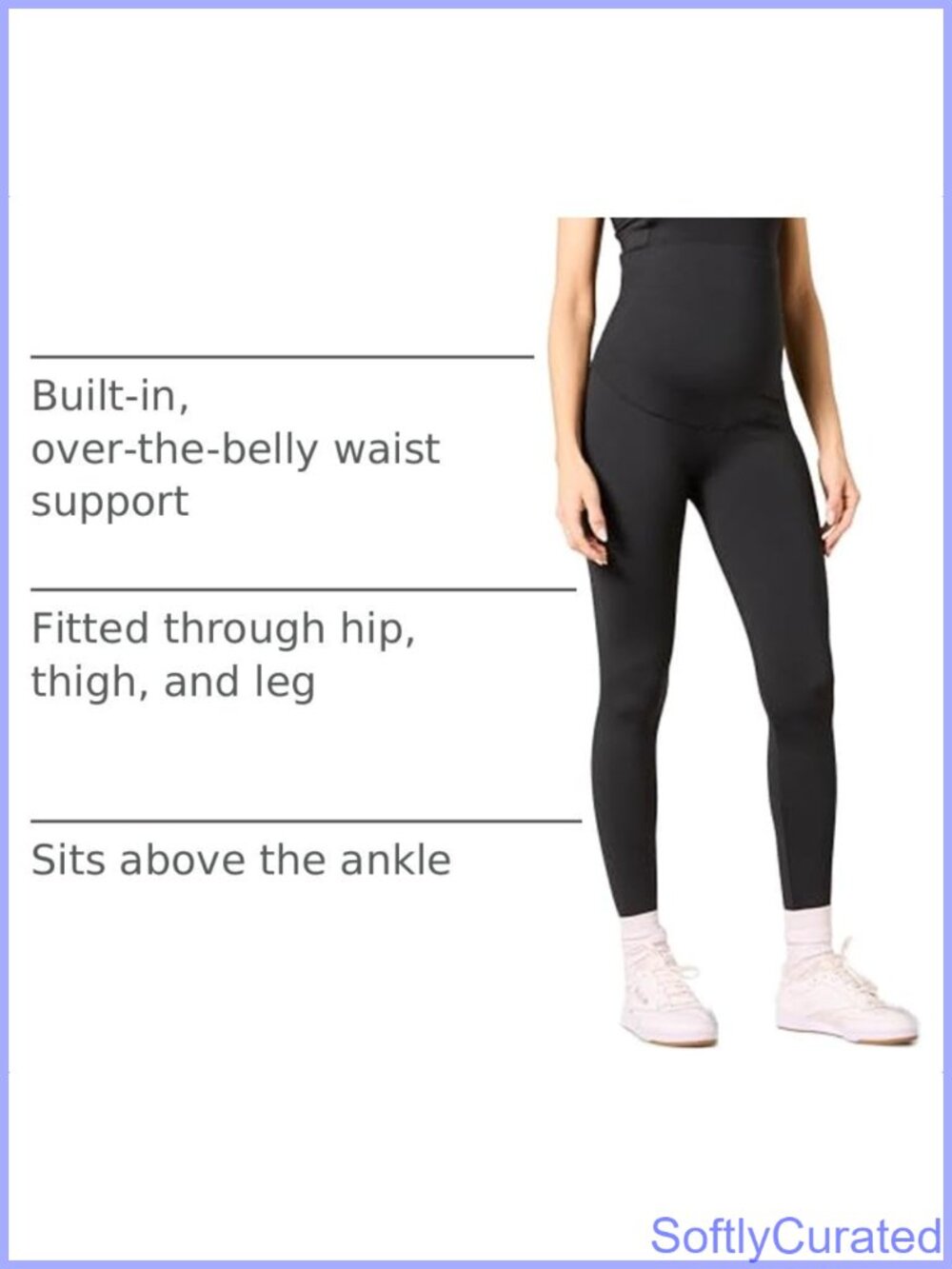 Maternity Leggings Over Belly Sculpt Full Length Pregnancy Pants - Picture 4 of 6